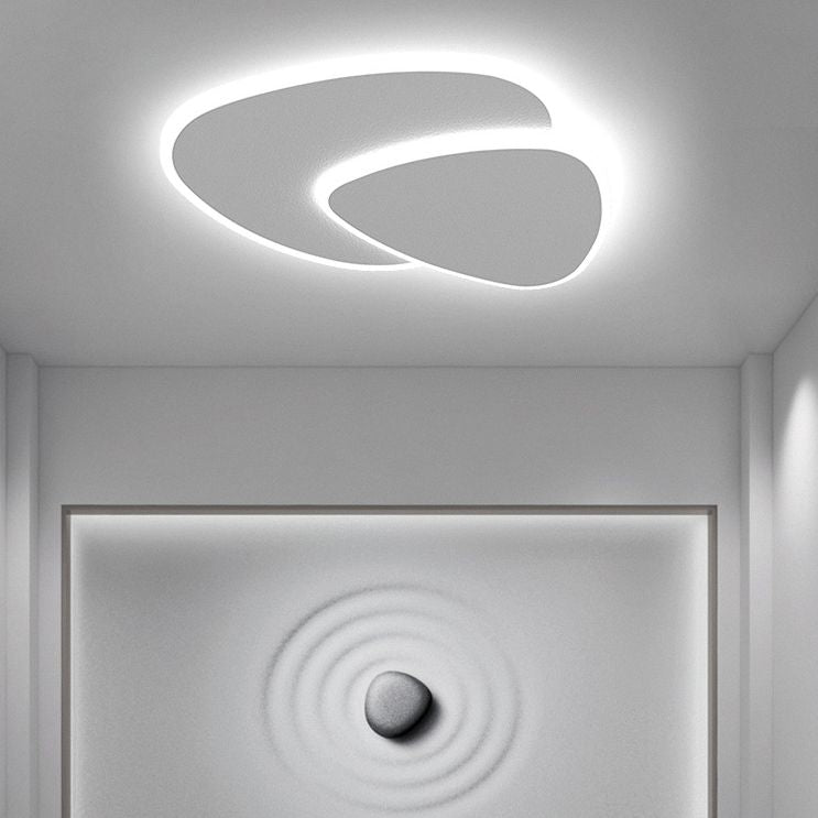Zeo Designer Geometric Ceiling Light – Double-Layered Oval Flush Mount