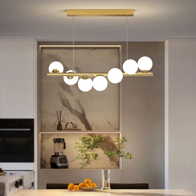 Suspension LED linéaire nordique Valentina — 7/9/11 ampoules, câblée, culot bipin