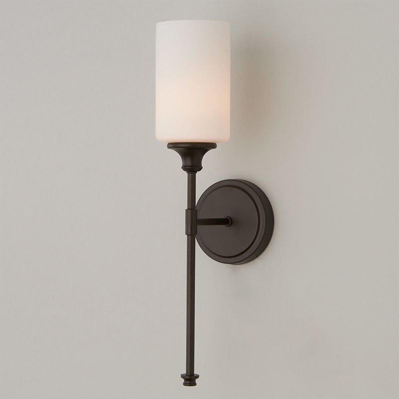 Tiffany nordisk minimalistisk væglampe — sminkebordslampe i glas og metal, sort/sølv