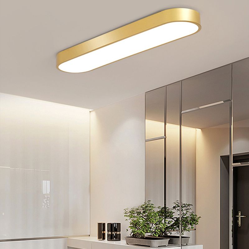 Arisha Flush Mount LED Ceiling Light — Oval Design in Black, White, Grey & Gold