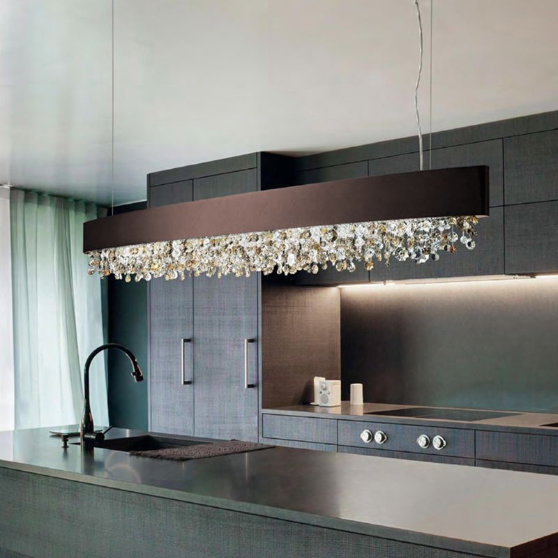 Kristy Modern Crystal Pendant Light Black/White/Brown/Gold - Neutralighting