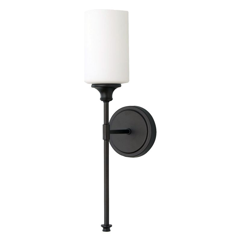 Tiffany nordisk minimalistisk væglampe — sminkebordslampe i glas og metal, sort/sølv