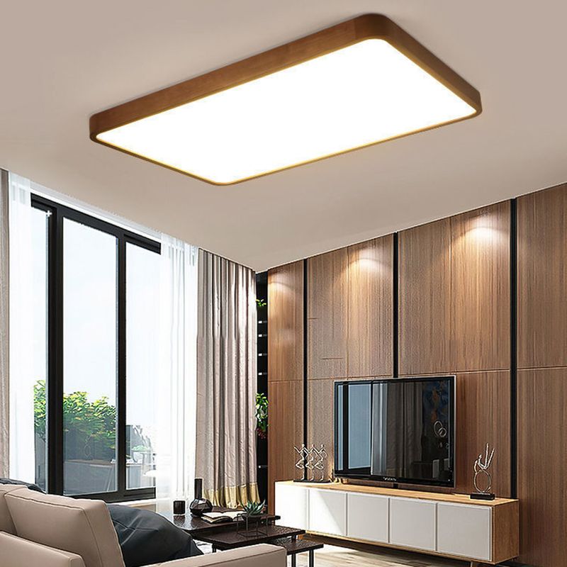 Muto loftlampe — moderne geometrisk design, kant i valnød, integreret LED