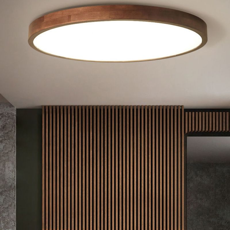 Muto loftlampe — moderne geometrisk design, kant i valnød, integreret LED