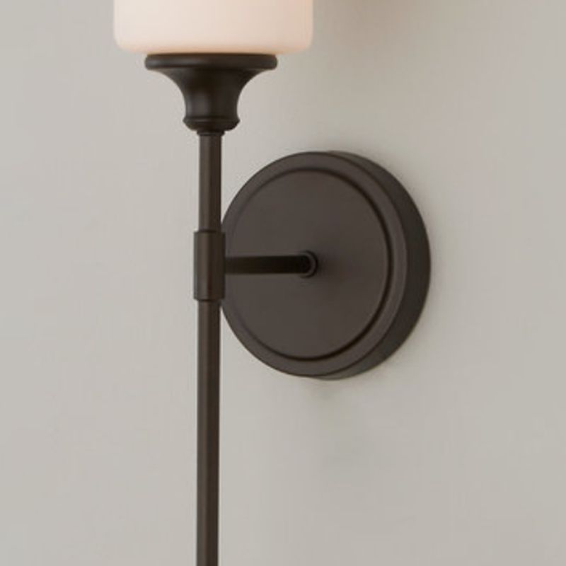 Tiffany nordisk minimalistisk væglampe — sminkebordslampe i glas og metal, sort/sølv