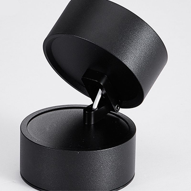 Plafonnier cylindrique encastré Arisha — métal moderne, noir/blanc