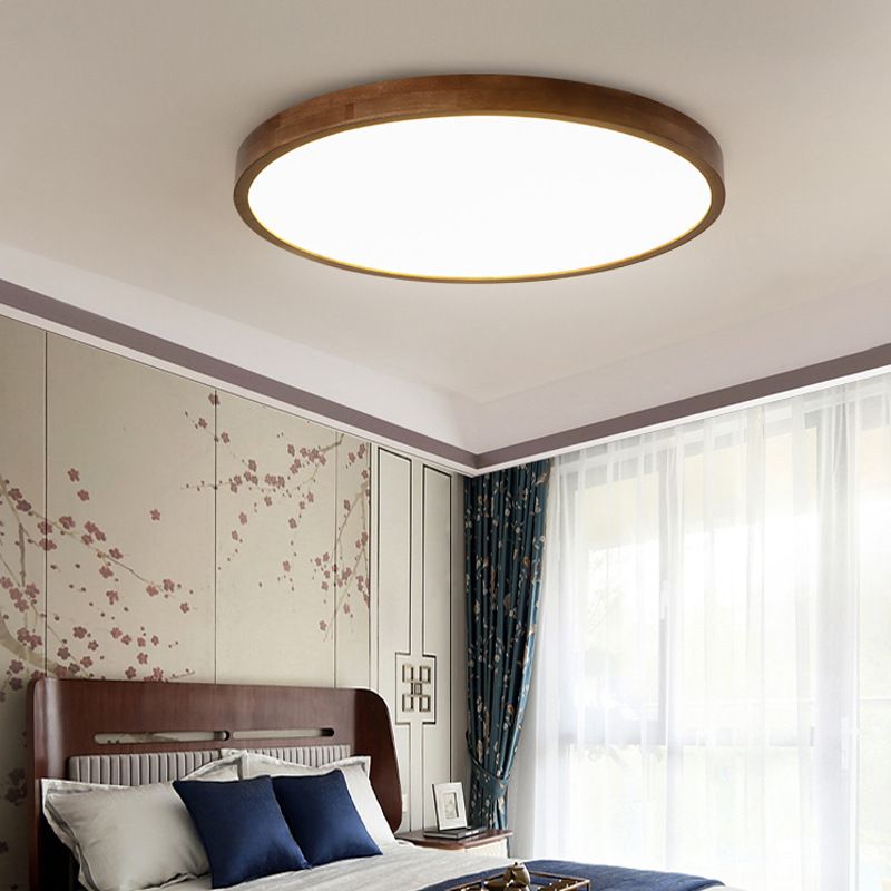Muto loftlampe — moderne geometrisk design, kant i valnød, integreret LED