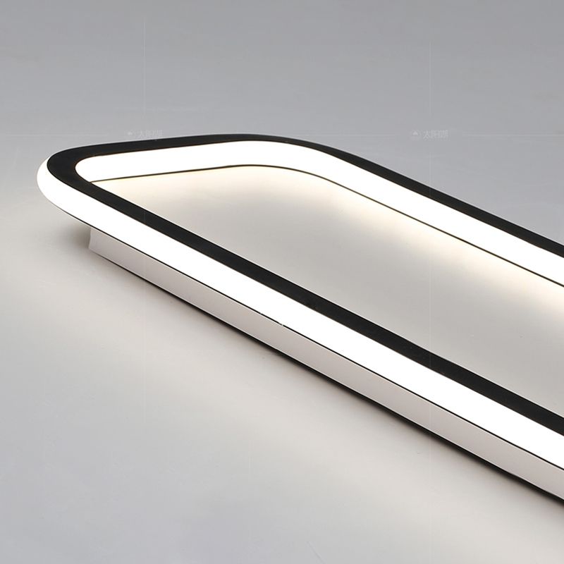 Arisha Minimalist Rectangular Ceiling Light – Black Frame, Flush Mount