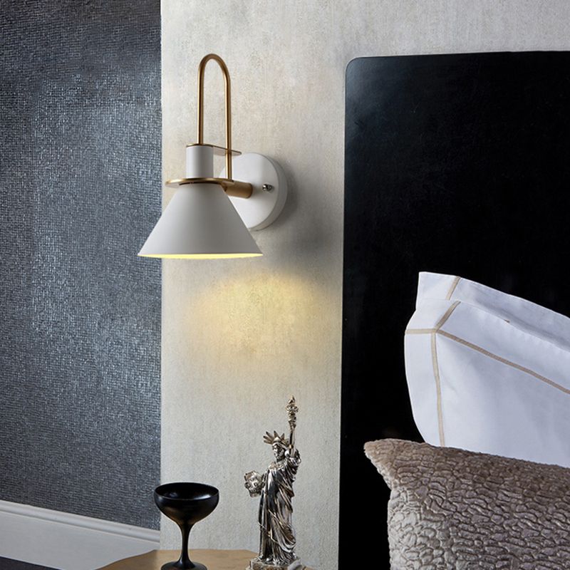 Valentina Vintage Metal Wall Lamp — Horn-Shaped Design, IP44 Rated, Hardwired Mount