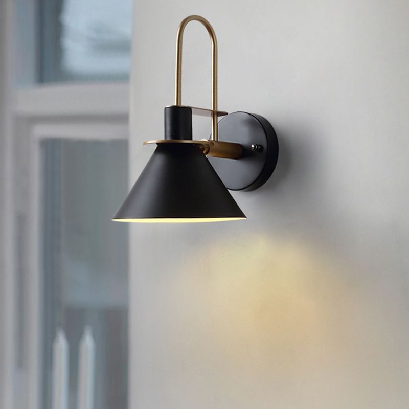 Valentina Vintage Metal Wall Lamp — Horn-Shaped Design, IP44 Rated, Hardwired Mount