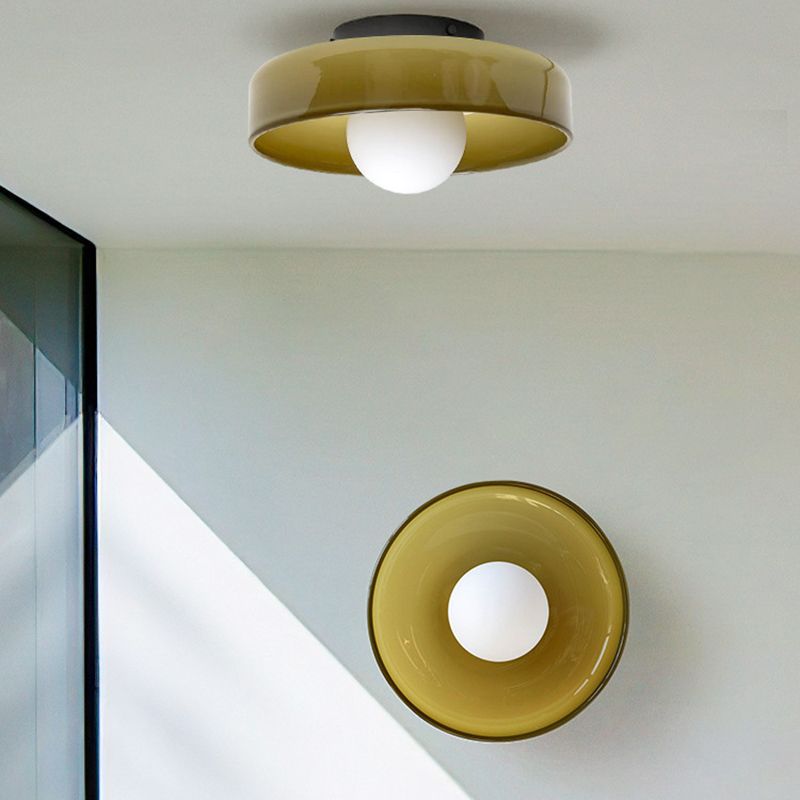 Lampada da soffitto Jess con paralume cilindrico in vetro