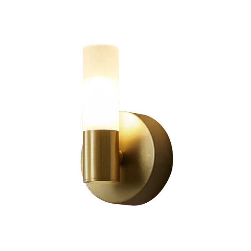 Arisha moderne cylindrisk LED-væglampe i guldmetal