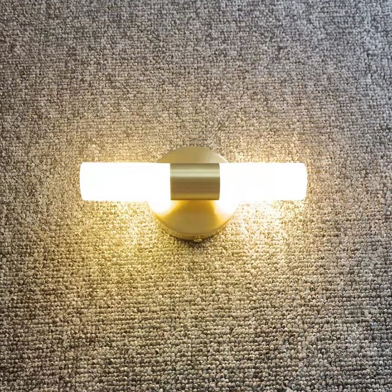 Arisha moderne cylindrisk LED-væglampe i guldmetal