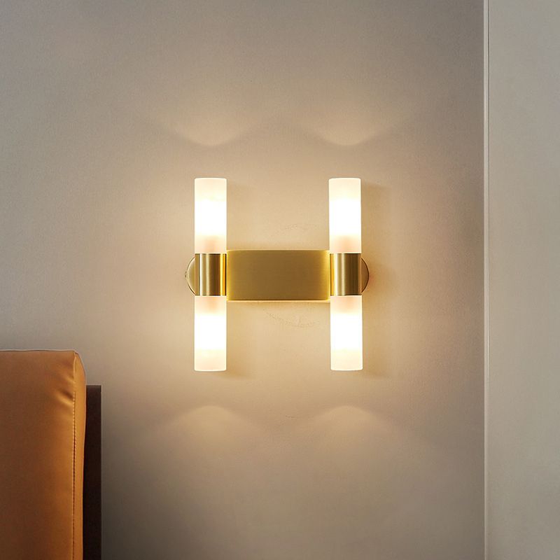 Arisha moderne cylindrisk LED-væglampe i guldmetal