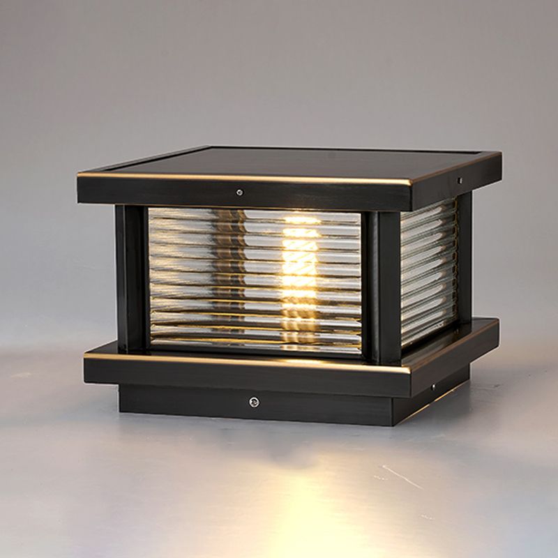 Ray modern pelarlampa för utomhusbruk – solcellsdriven, svartbrun mässing