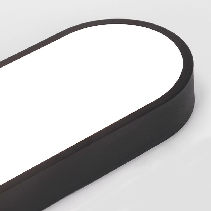 Arisha Flush Mount LED Ceiling Light — Oval Design in Black, White, Grey & Gold