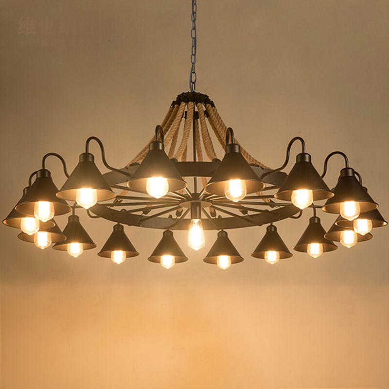 Lanoý lustr Epoch — vintage industriální styl, pevné zapojení
