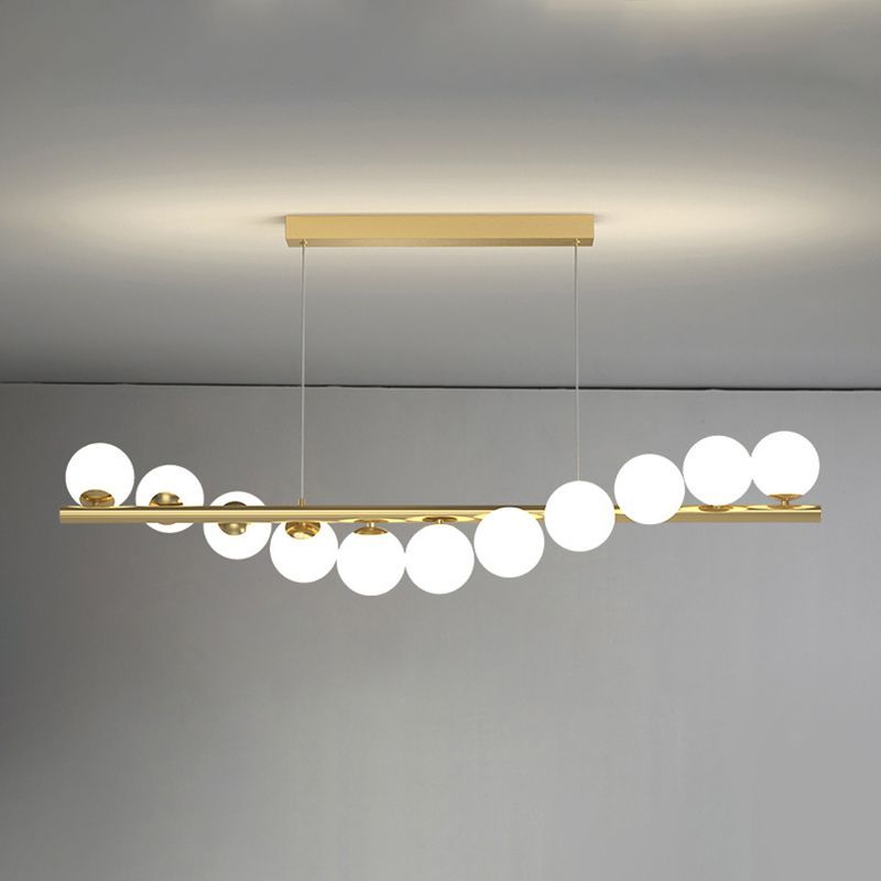Suspension LED linéaire nordique Valentina — 7/9/11 ampoules, câblée, culot bipin