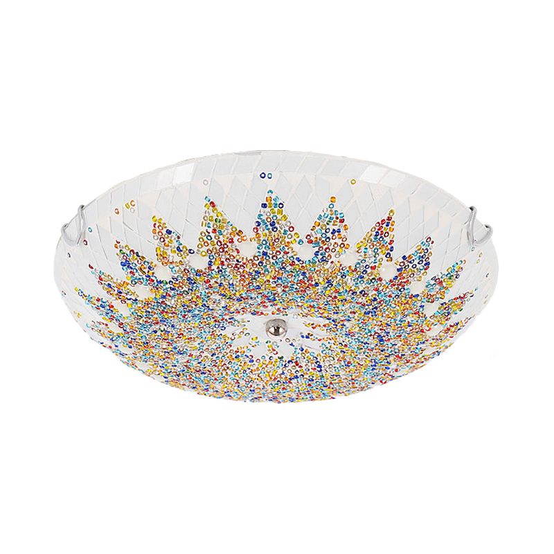Tiffany Modern Mediterranean Glass Flush Mount Ceiling Light Blue/Yellow/White - Neutralighting