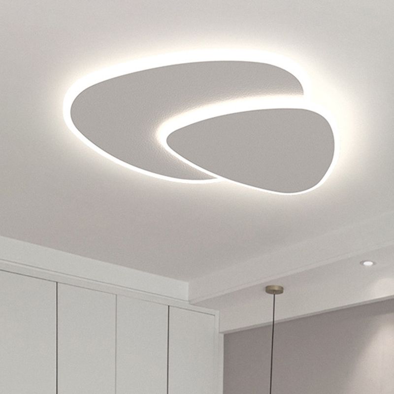 Zeo Designer Geometric Ceiling Light – Double-Layered Oval Flush Mount
