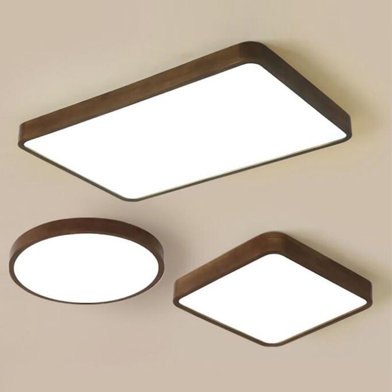 Muto loftlampe — moderne geometrisk design, kant i valnød, integreret LED