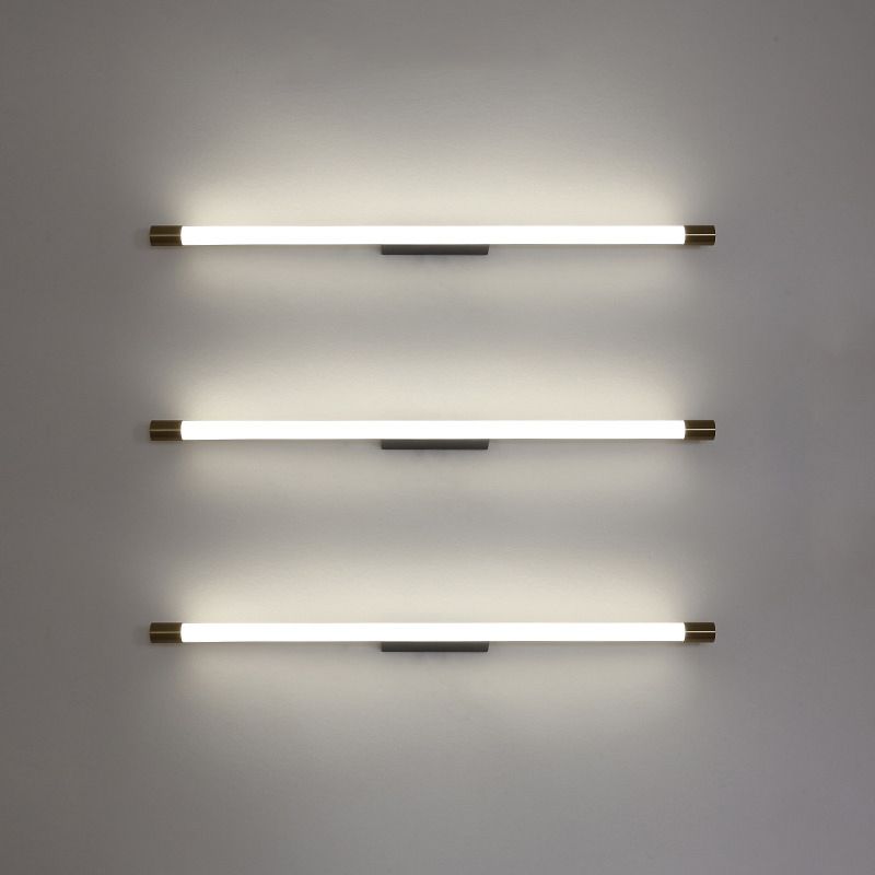 Arisha Modern Gold Vanity Wall Lamp — Mirror Front, Metal Frame