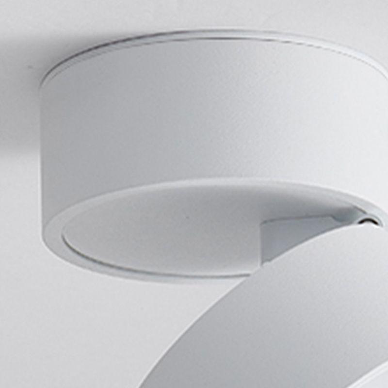 Plafonnier cylindrique encastré Arisha — métal moderne, noir/blanc
