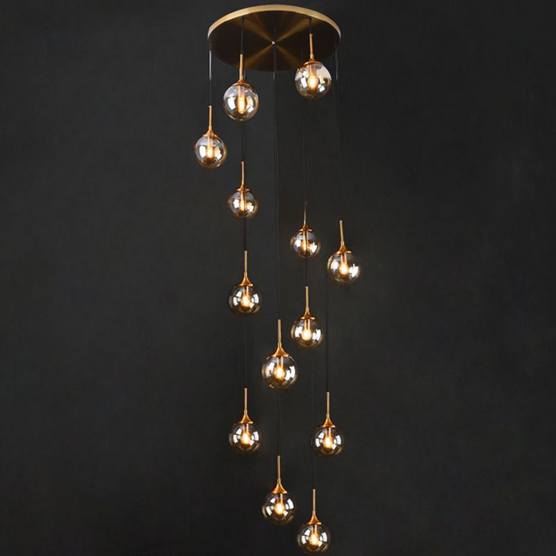 Valentina Modern Spiral Ball Glass Staircase Chandelier - Neutralighting