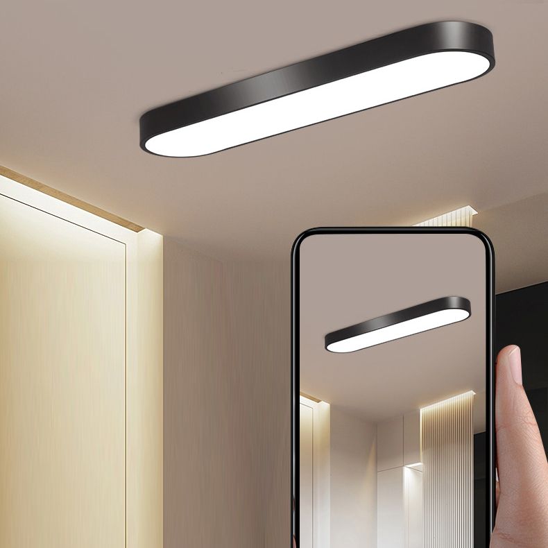 Arisha Flush Mount LED Ceiling Light — Oval Design in Black, White, Grey & Gold