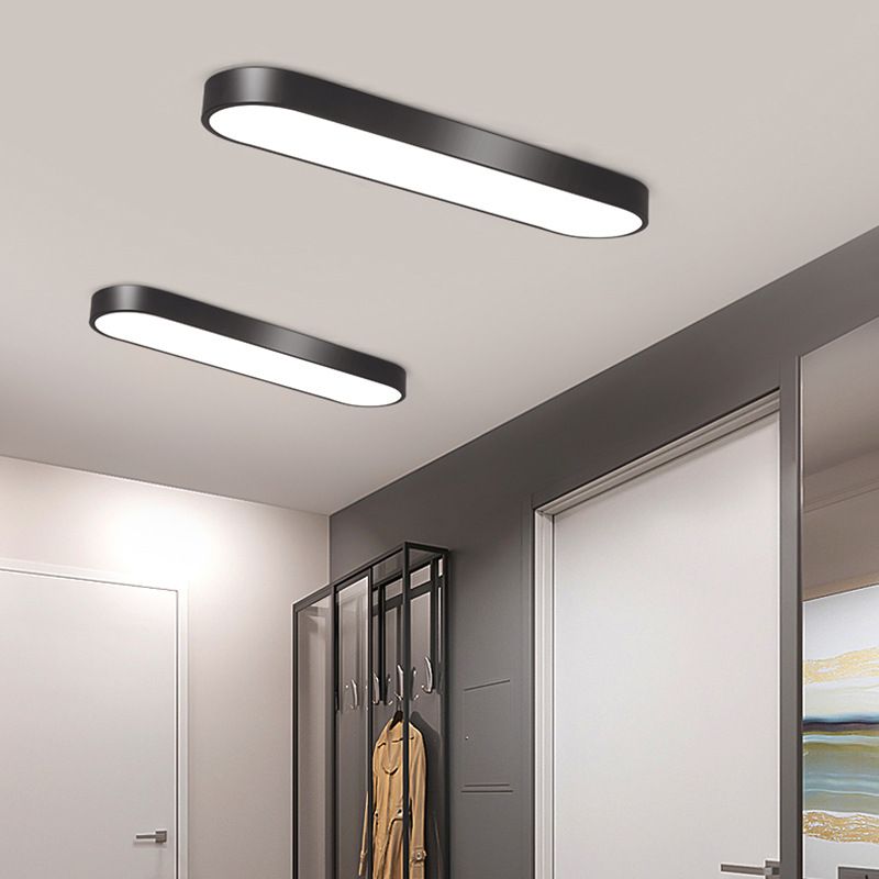Arisha Flush Mount LED Ceiling Light — Oval Design in Black, White, Grey & Gold
