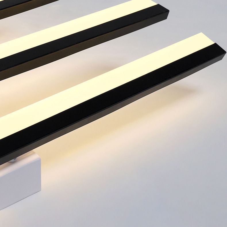 Arisha Flush Mount Ceiling Light — Linear Modern, Wave Black, 10–15㎡ Room Size, Hardwire