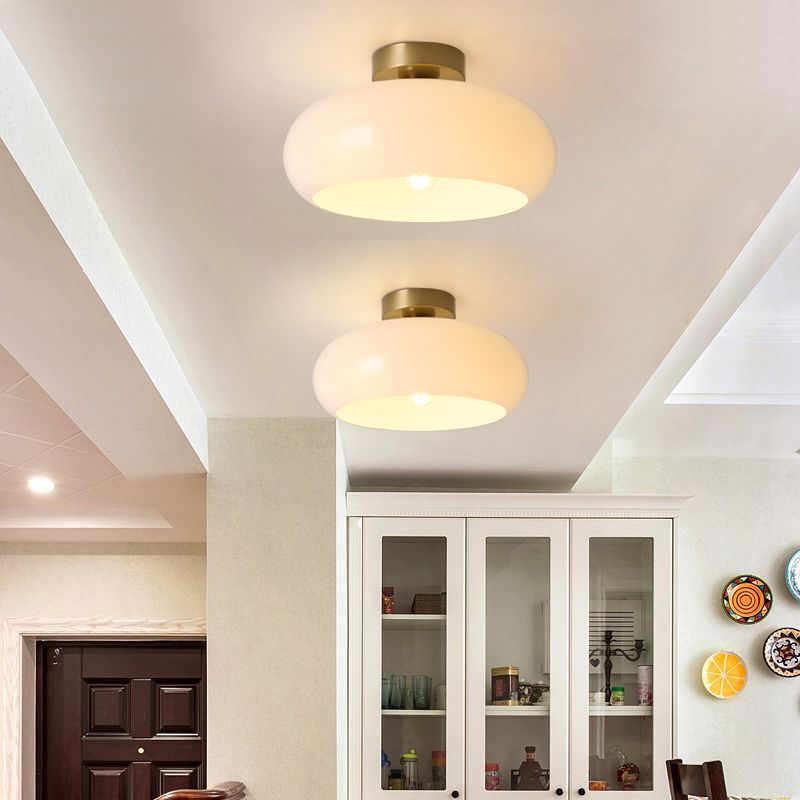 Charlotte Round Glass Flush Mount Ceiling Light