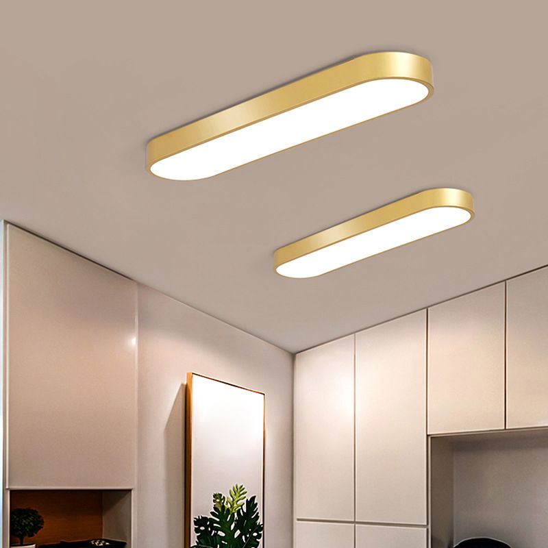 Arisha Flush Mount LED Ceiling Light — Oval Design in Black, White, Grey & Gold