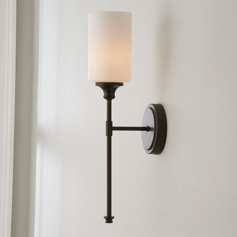 Tiffany nordisk minimalistisk væglampe — sminkebordslampe i glas og metal, sort/sølv
