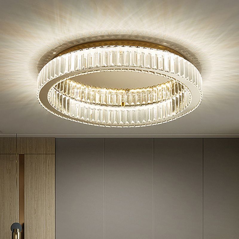 Kristy Modern Art Deco Circular Crystal Flush Mount Ceiling Light Gold - Neutralighting
