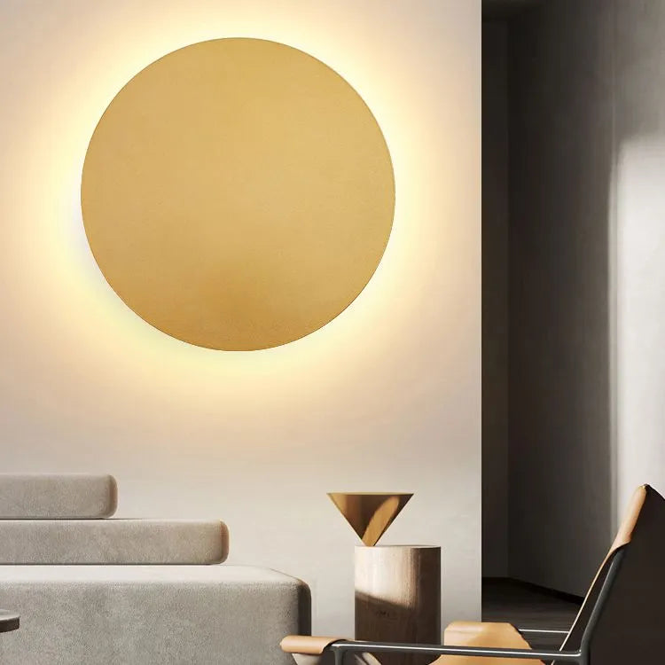 Arisha minimalistische ronde metalen wandlamp - vaste bedrading, inclusief LED-lamp
