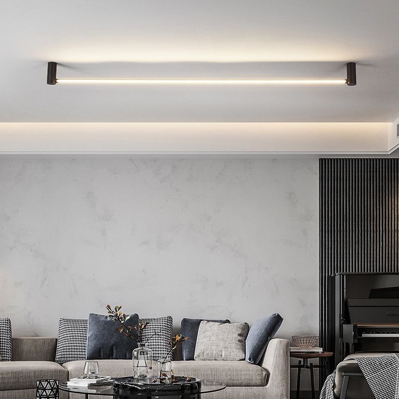 Arisha minimalistisk lineær loftslampe, sort