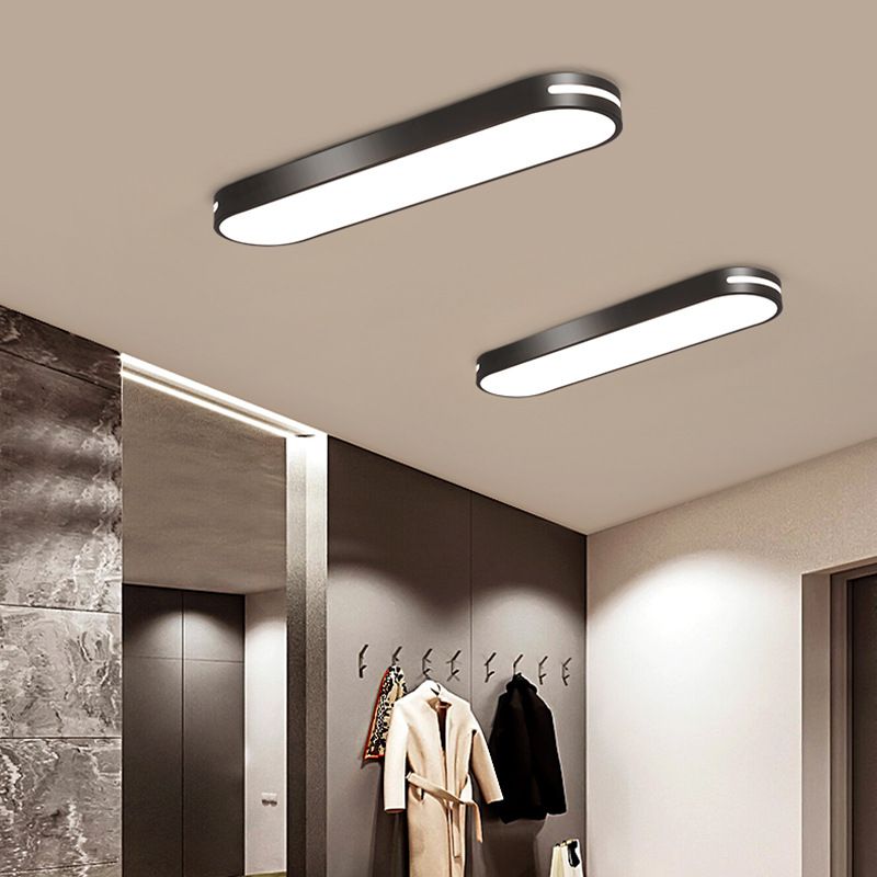 Arisha Flush Mount LED Ceiling Light — Oval Design in Black, White, Grey & Gold