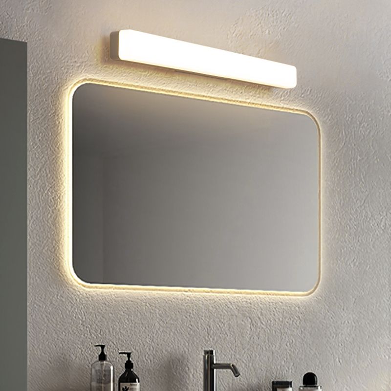 Arisha Simple White Bar Mirror Front Vanity Wall Lamp, Acrylic - Neutralighting