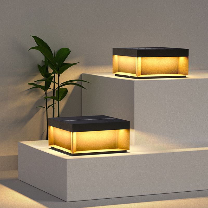 Elow Outdoor Post Lamps Modern Square Solar - Neutralighting