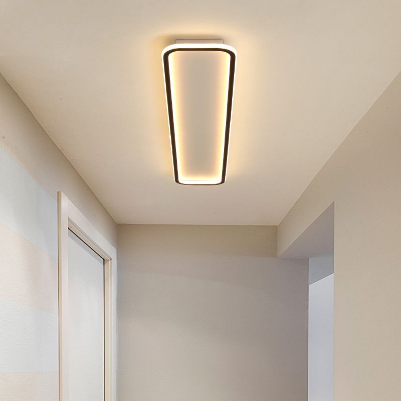 Arisha Minimalist Rectangular Ceiling Light – Black Frame, Flush Mount