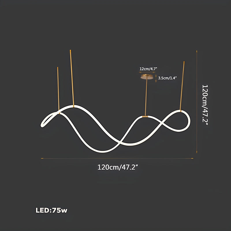 מנורת תלייה מודרנית עם צינור ארוך לד, לחדר אוכל - Orntli