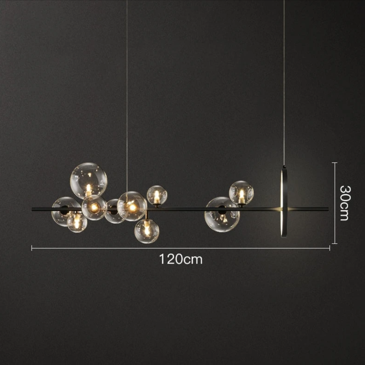 Lampadario a Bolle di Vetro
