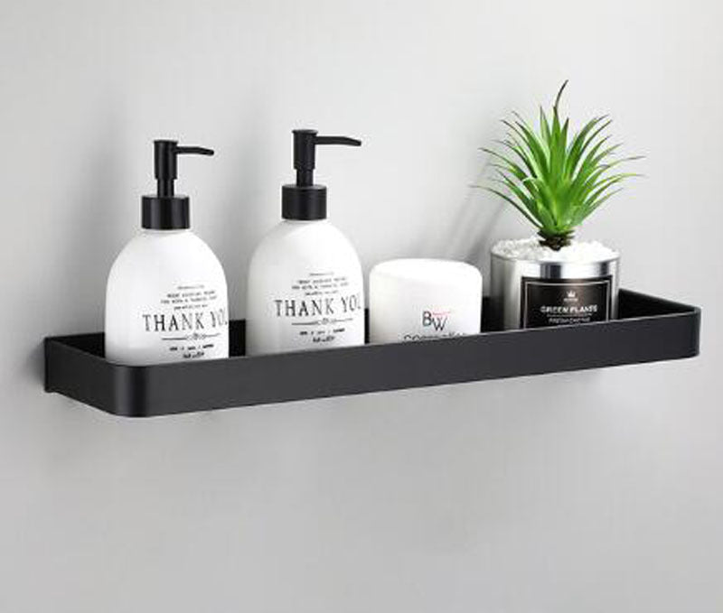 Kellan｜壁掛け式ブラックバスルームラック（スペースアルミニウム製）｜Orntli