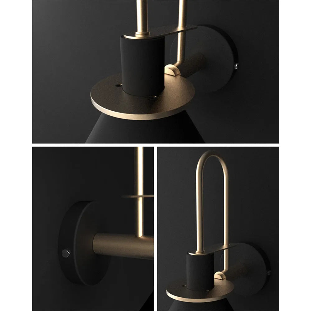 Valentina Vintage Metal Wall Lamp — Horn-Shaped Design, IP44 Rated, Hardwired Mount