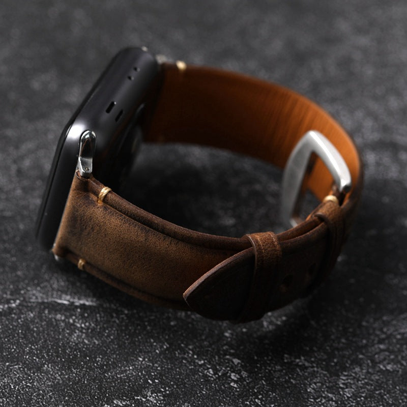 Håndlavet italiensk læderrem til Apple Watch