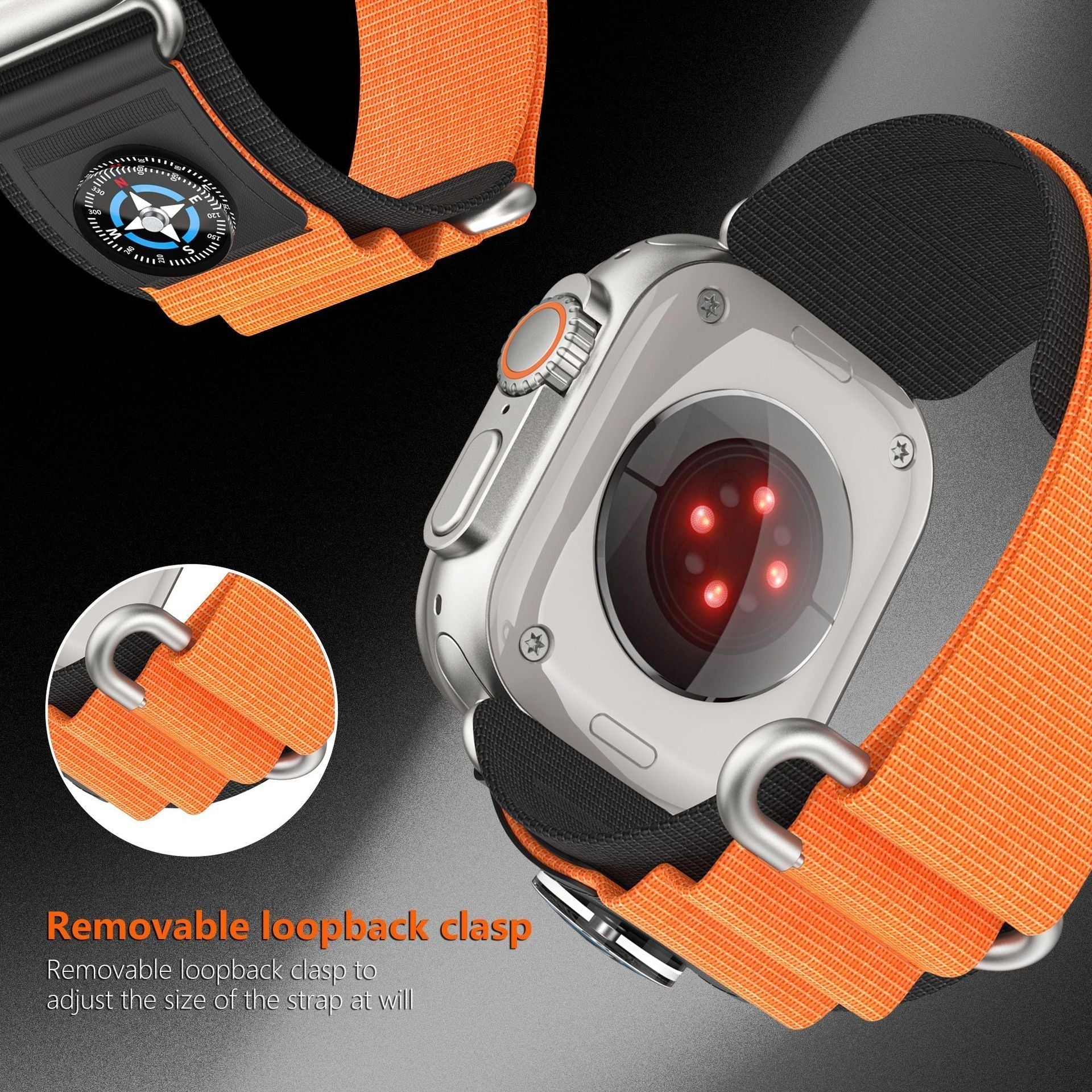 Cinturino a Loop in Nylon Compass per Apple Watch