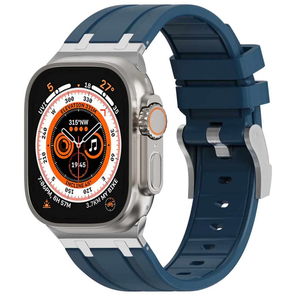 Luxe AP metalen kop siliconen band voor Apple Watch