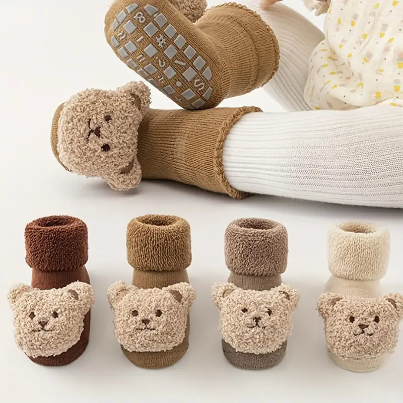 Schattige warme antislip-cartoonprint-sokken met babybeertjes (1 + 1 gratis)