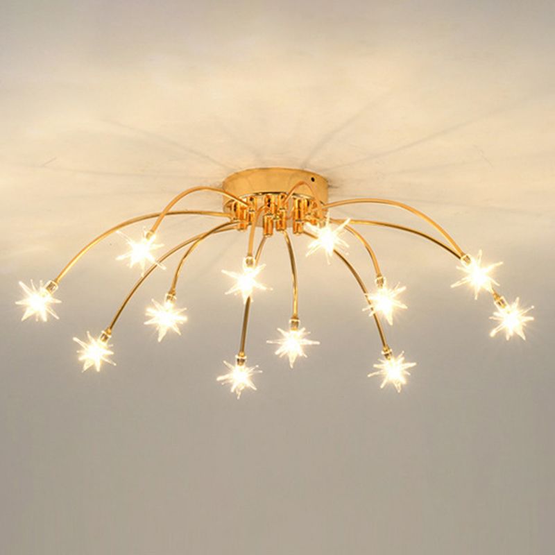 Arisha art déco-taklampa med stjärnmönster — täckning på 10-15㎡, varm belysning